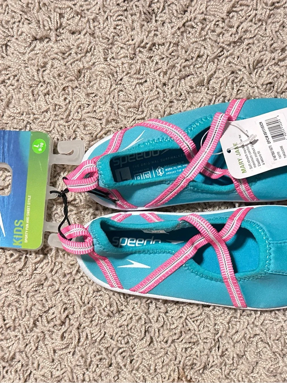 SPEEDO Toddler size 9-10 Large Water Pool Mesh Elastic Slip-On Shoes NEW
